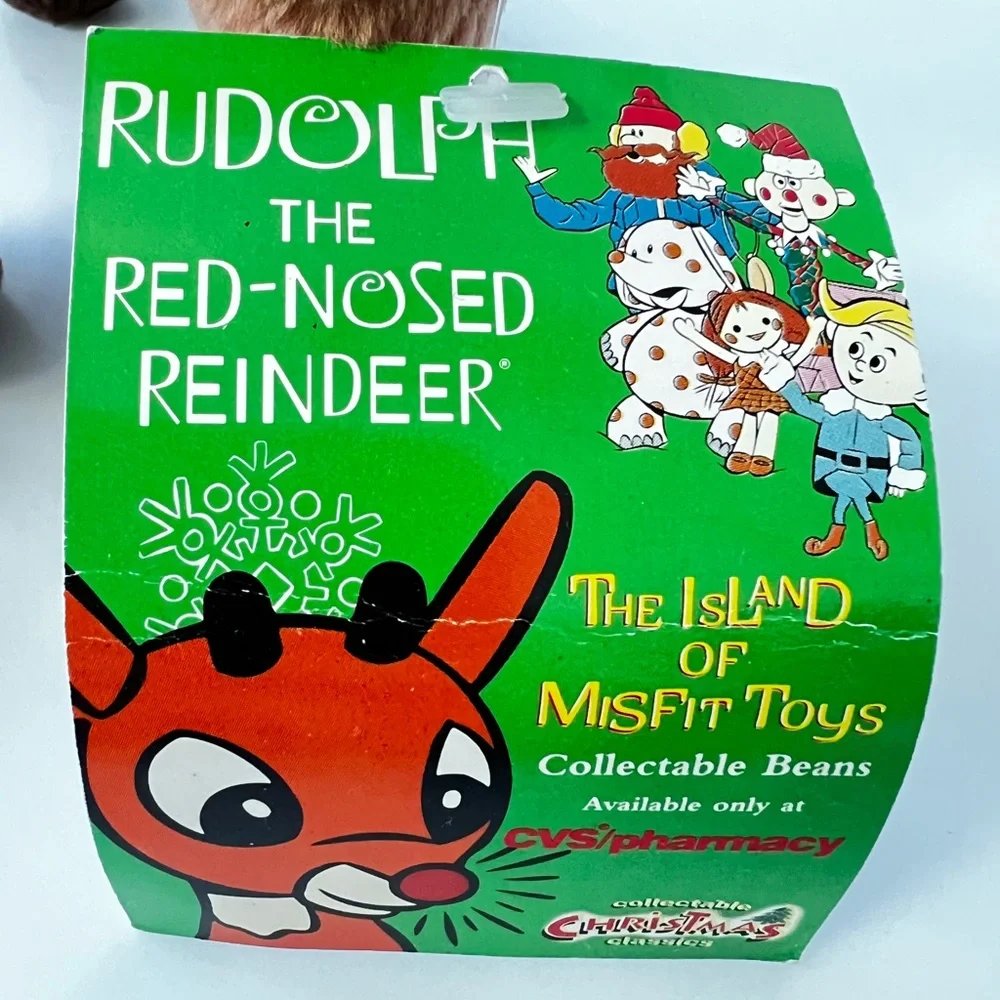 vintage Rudolph The Red-Nosed Reindeer Stuffins limited edition set 90s with tag